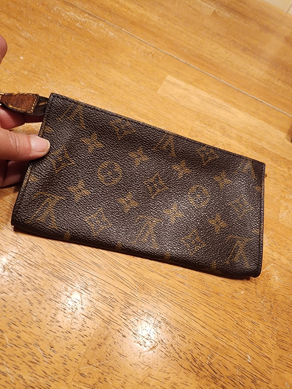 Louis Vuitton Monogram Canvas bucket bag pouch Raw Interior